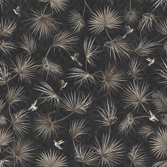 Tropical Palm Leaf and Birds Wallpaper Mural