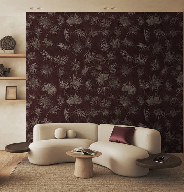 Tropical Palm Leaf and Birds Wallpaper Mural