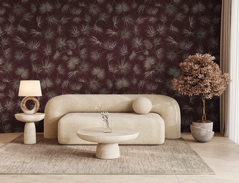 Tropical Palm Leaf and Birds Wallpaper Mural