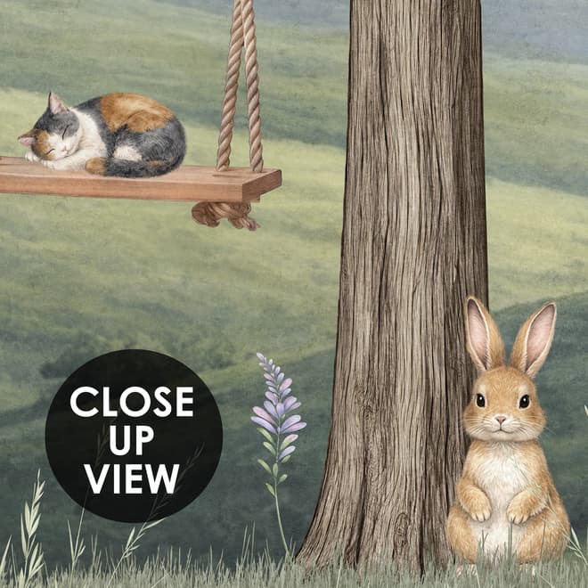Kids Forest Animals Landscape Wallpaper Mural