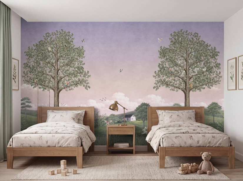Kids Forest Animals Landscape Wallpaper Mural