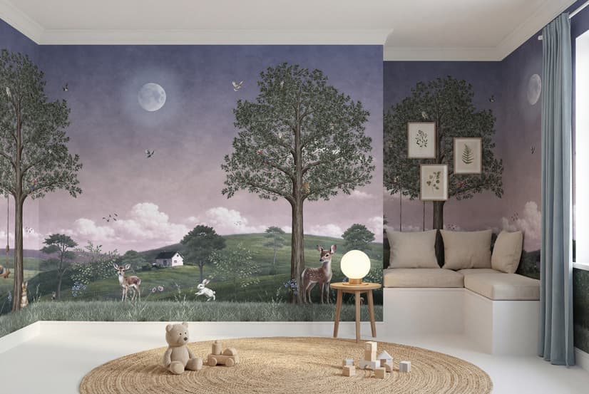 Kids Forest Animals Landscape Wallpaper Mural