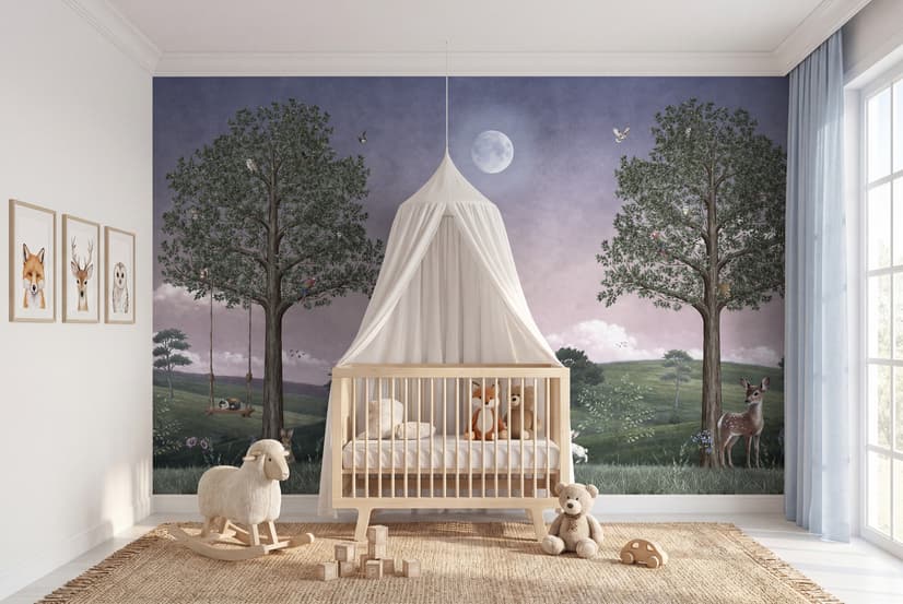 Kids Forest Animals Landscape Wallpaper Mural