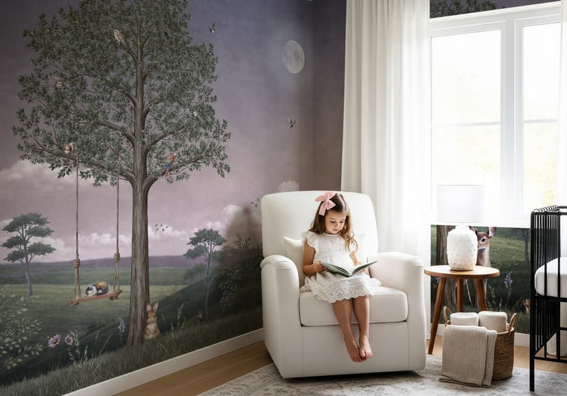 Kids Forest Animals Landscape Wallpaper Mural