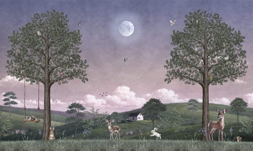 Kids Forest Animals Landscape Wallpaper Mural