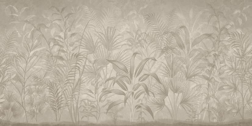 Monochrome Tropical Botanical Wallpaper Mural