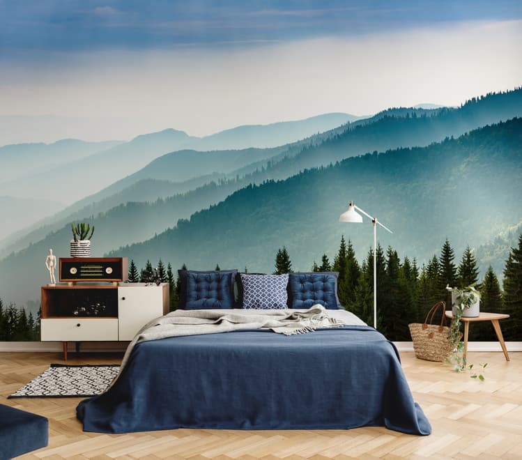 Foggy Mountains Landscape Wallpaper Mural