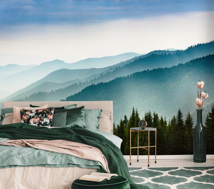 Foggy Mountains Landscape Wallpaper Mural