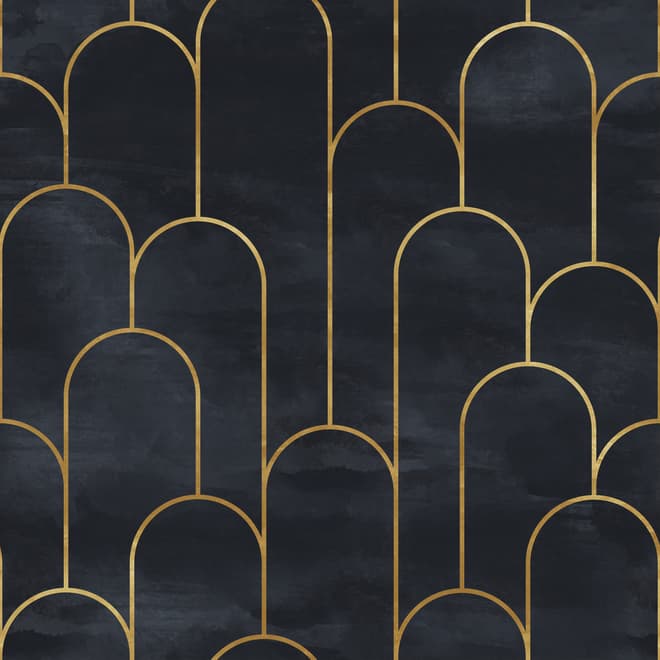 Dark Arches Art Deco Wallpaper Mural