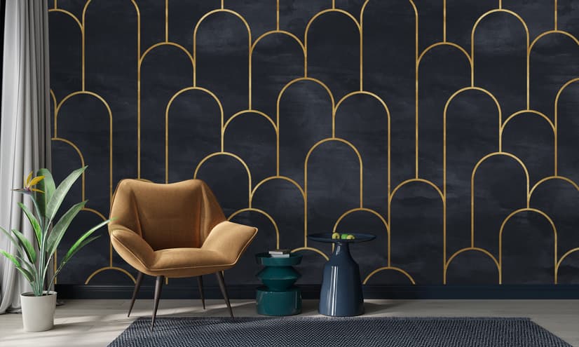 Dark Arches Art Deco Wallpaper Mural
