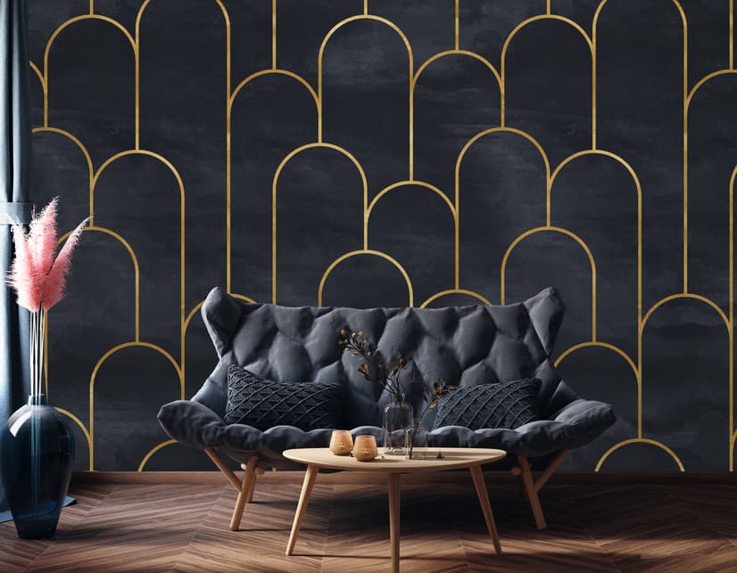 Dark Arches Art Deco Wallpaper Mural