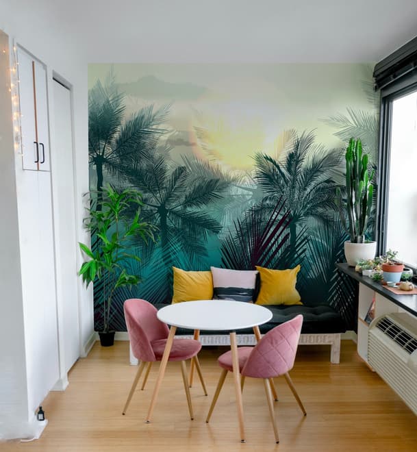 Tropical Palm Trees and Sunlight Wallpaper Mural