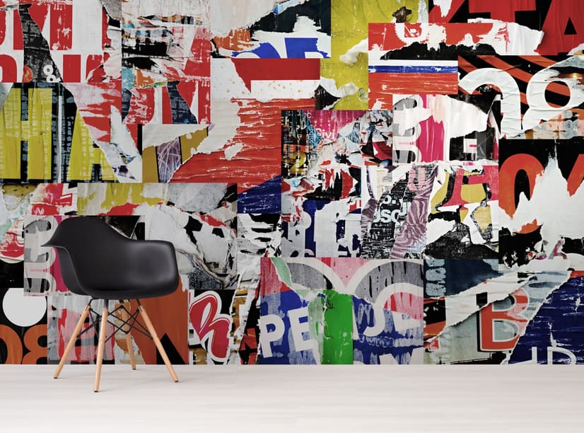 Street Collage Art Wallpaper Mural