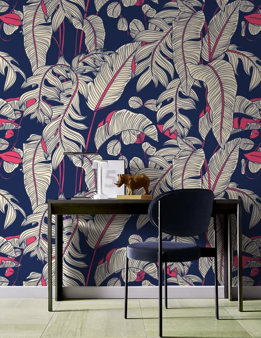 Dark Palm Leaf Wallpaper Mural