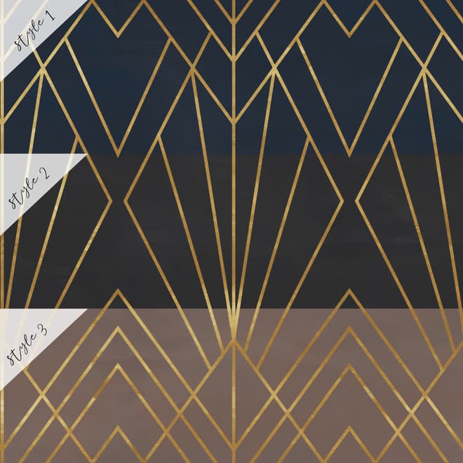 Luxury Geometric Lines  Art Deco Wallpaper Mural