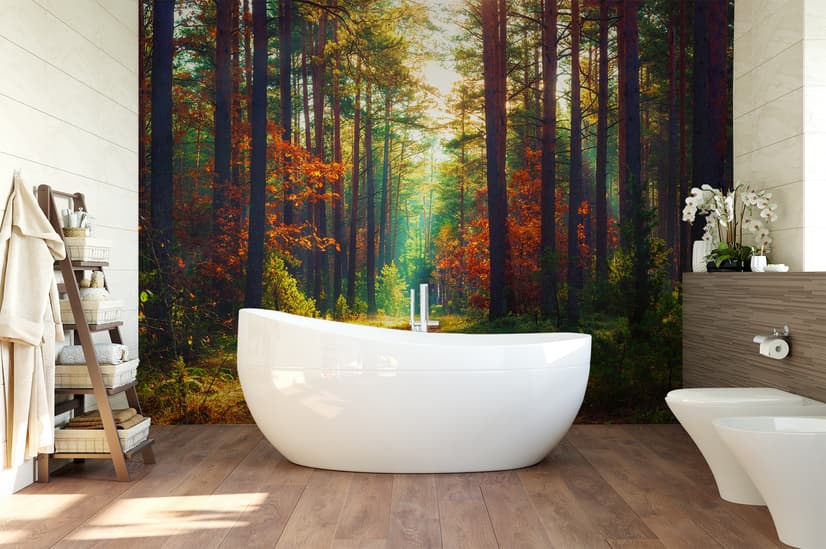 Red Forest Autumn Wallpaper Mural