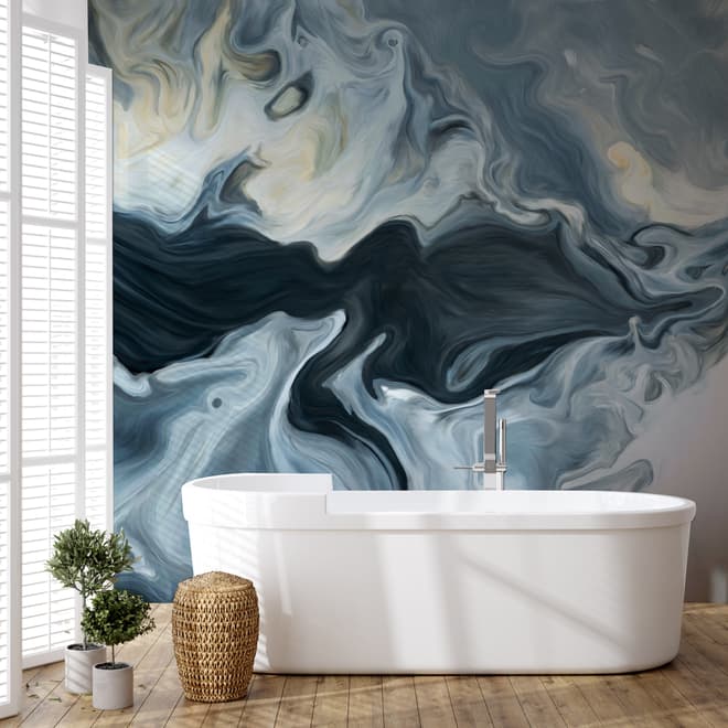 Abstrakte Aquarell-Stil Dunkle Marmor Fototapete
