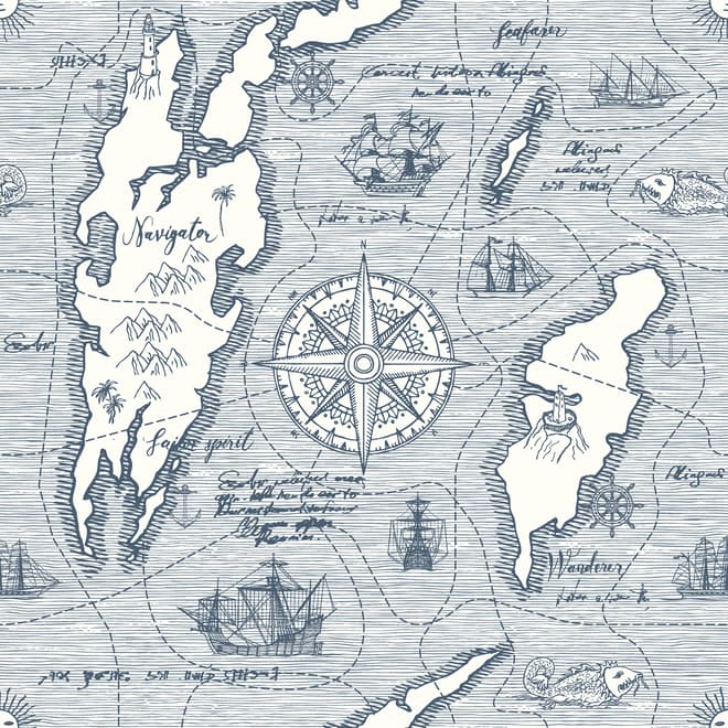 Travel Map Wallpaper Mural