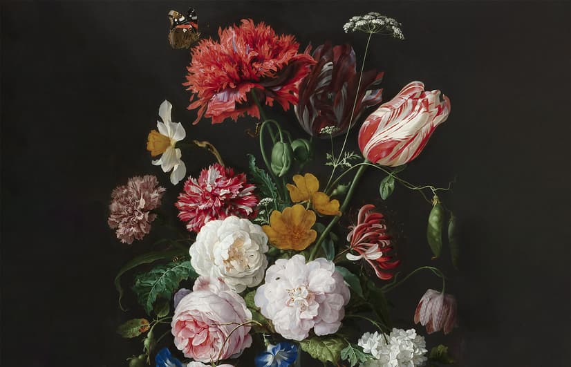 Dutch Florals Still Life Flowers in Vase Wallpaper Mural