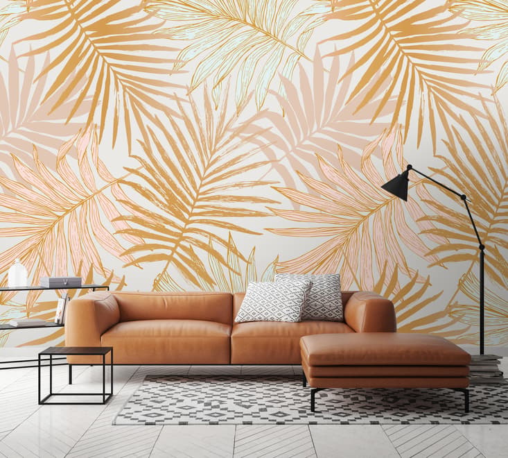 Luxus Exotischer Stil Tropische Blätter Fototapete