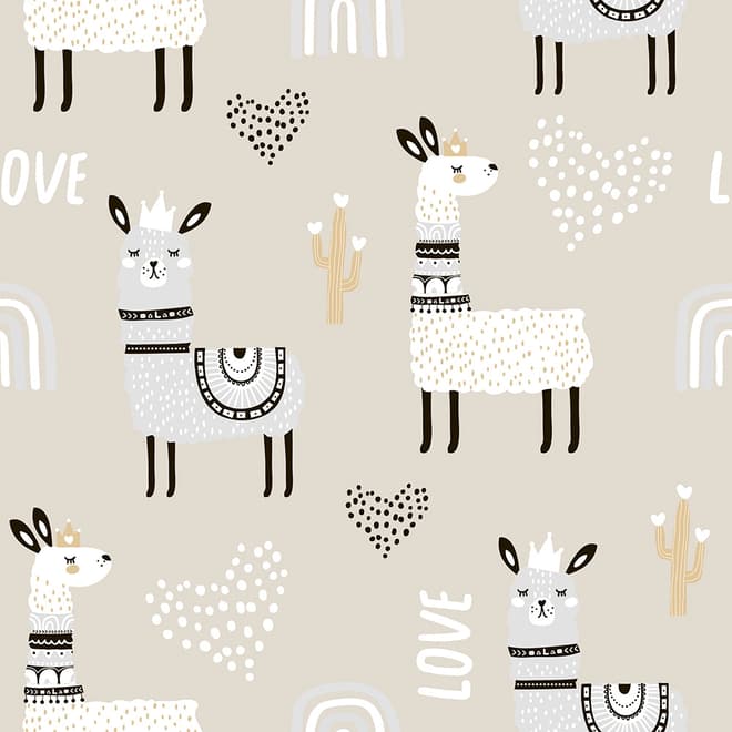 Fancy Lamb with Nursery Rainbow Wallpaper Mural