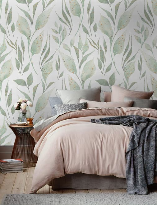 Sparkle Leaf Wallpaper Mural