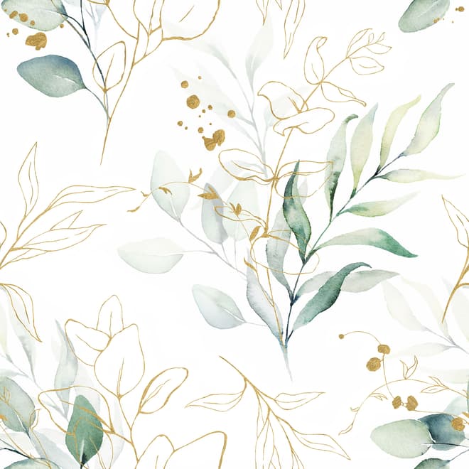 Eucalyptus Leaf Pattern Wallpaper Mural