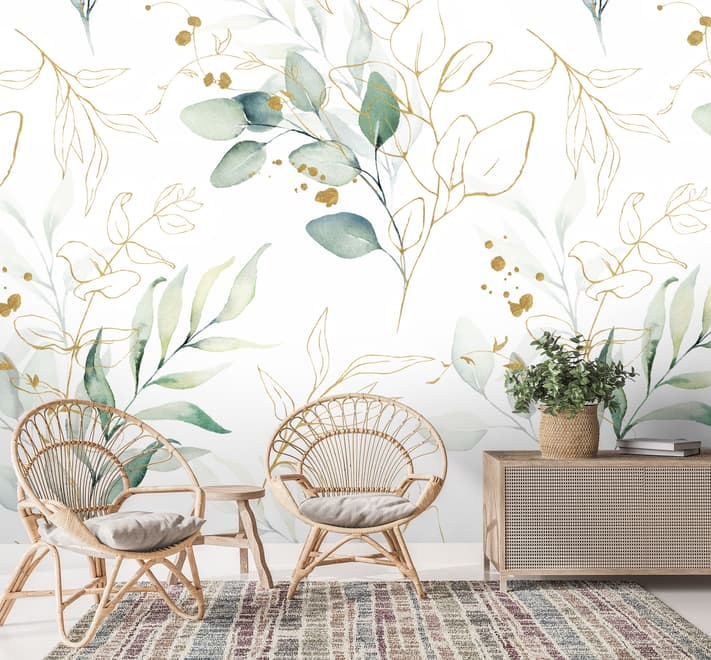 Eucalyptus Leaf Pattern Wallpaper Mural