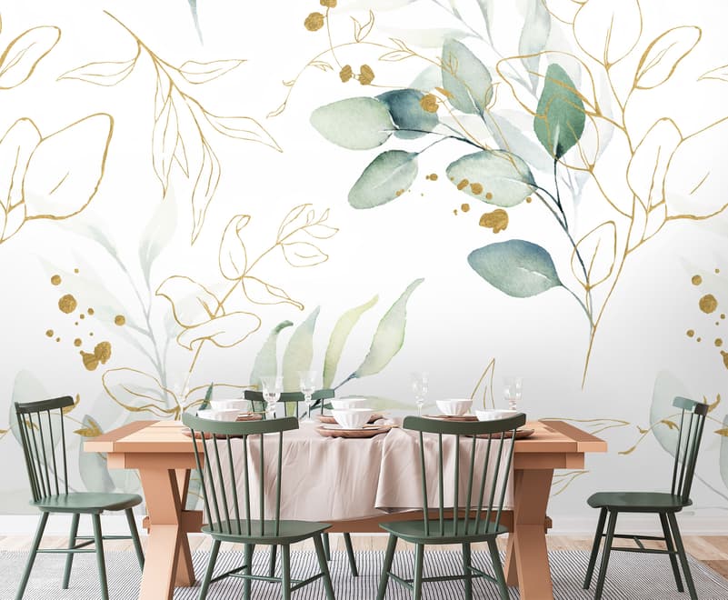 Eucalyptus Leaf Pattern Wallpaper Mural