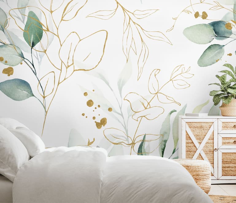 Eucalyptus Leaf Pattern Wallpaper Mural