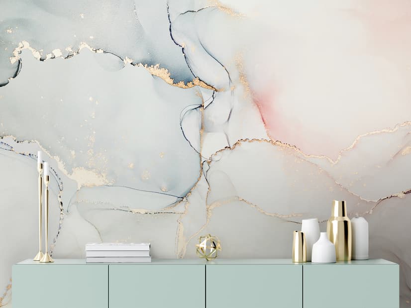 Soft Neutral Abstract Marble Art Wallpaper Mural