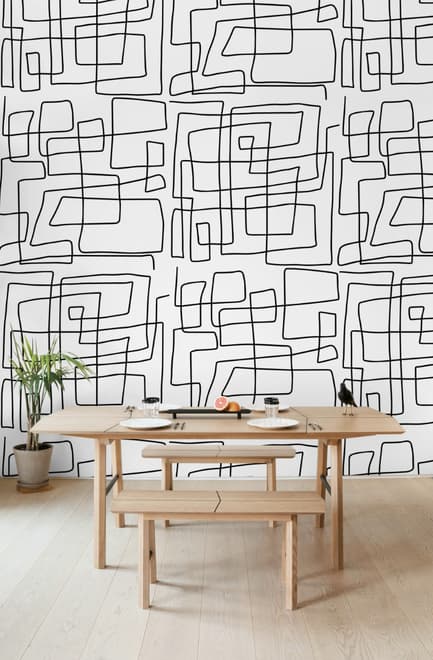 Papier peint panoramique géométrique minimaliste