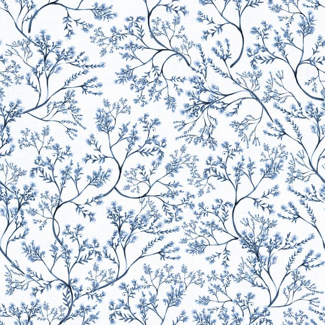 Monochrome Botanical Plants Chinoiserie Wallpaper Mural