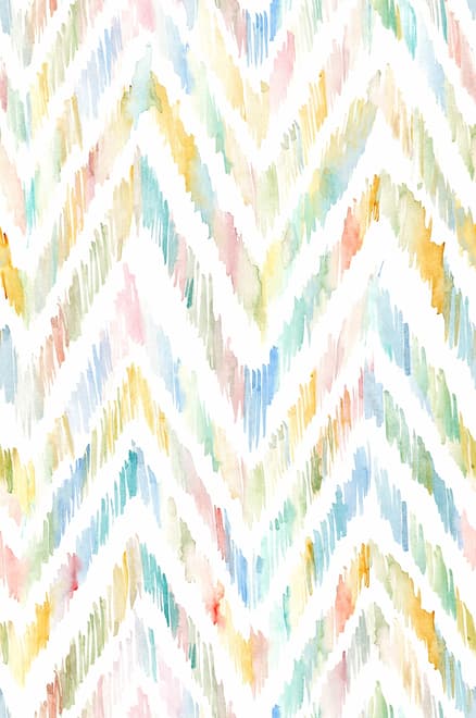 Watercolor Multicolor Chevron Ikat Design Art Wallpaper Mural
