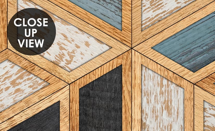 Geometric Shape Wood Look Texture Wallpaper Mural