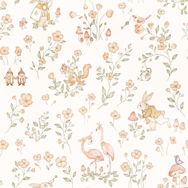 Kids Storybook Garden Animals Wallpaper Mural