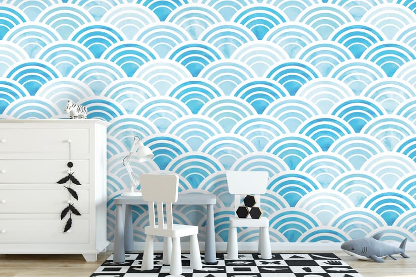 Seashell Pattern Wallpaper Mural for Nursery and Kids Room