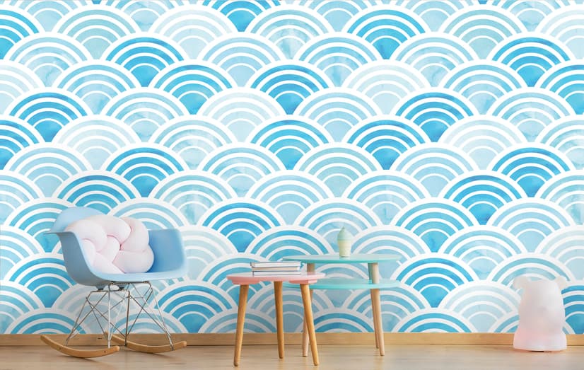 Seashell Pattern Wallpaper Mural for Nursery and Kids Room