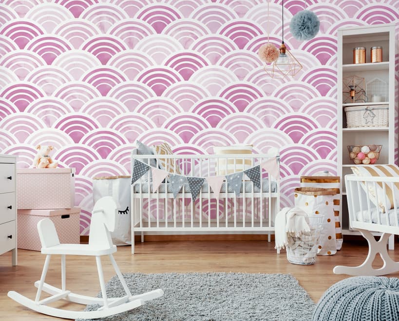 Seashell Pattern Wallpaper Mural for Nursery and Kids Room