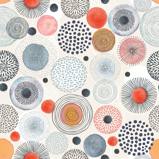 Abstract Colorful Circle Wallpaper Mural