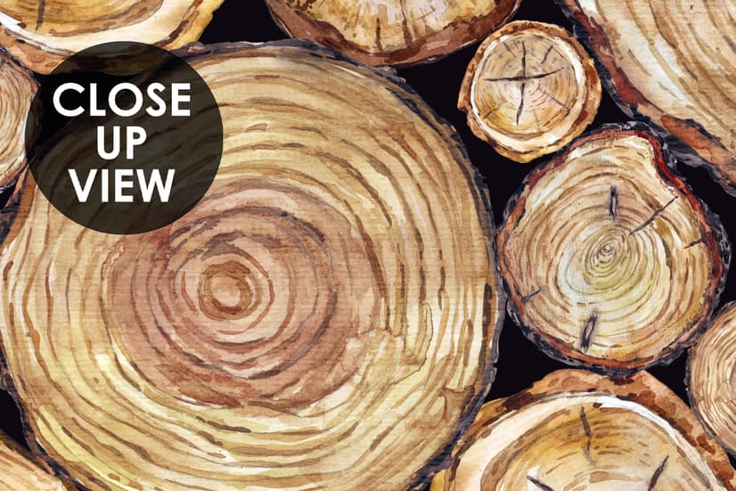 Stacked Wooden Stumps Wallpaper Mural