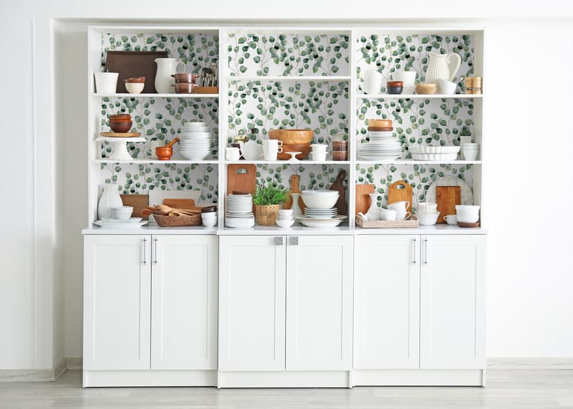 Watercolor Eucalyptus Leaf Pattern Wallpaper Mural