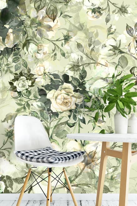 Papier peint panoramique fleur de rose vintage