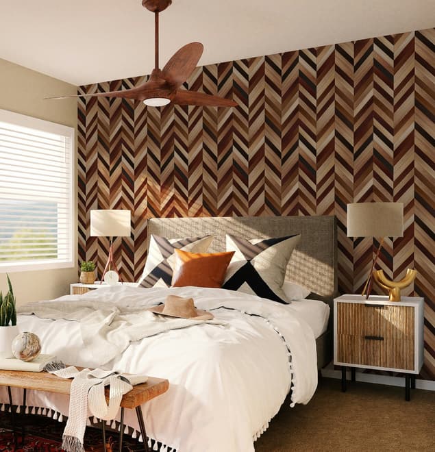 Geometric Chevron Shape Wood Effect Wallpaper Mural