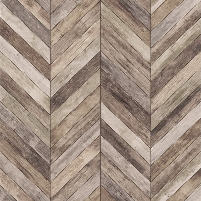 Natural Wood Texture Effect Chevron Wallpaper Mural