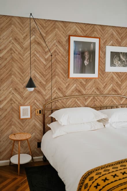 Herringbone Wood Texture Effect Wallpaper Mural
