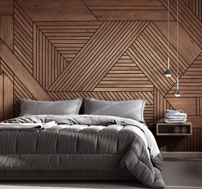 Geometric Wood Texture Effect Wallpaper Mural