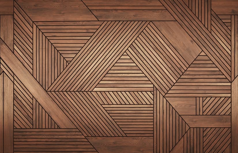 Geometric Wood Texture Effect Wallpaper Mural