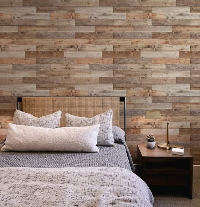 Reclaimed Wood Panel Look Wallpaper Mural