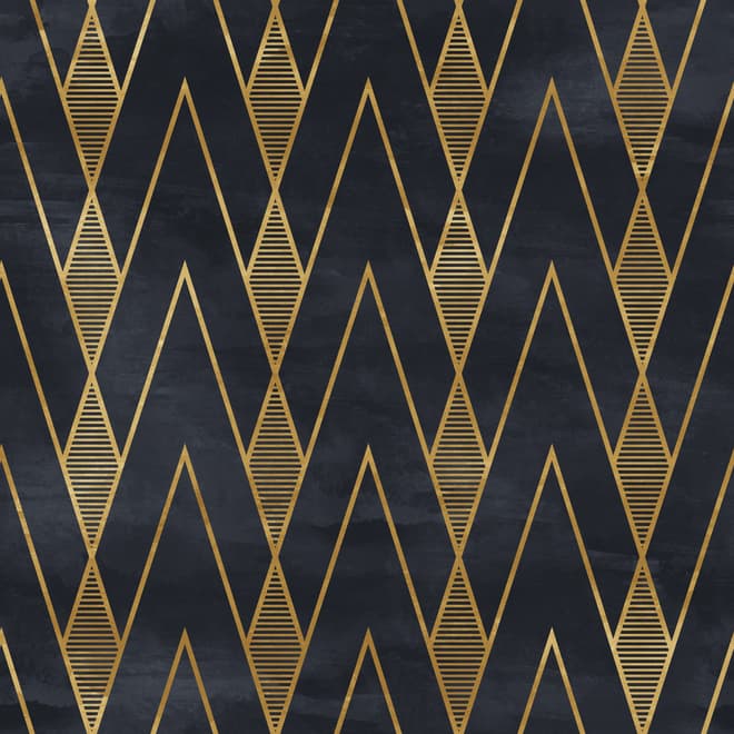Art Deco Triangle Line on Dark Background Wallpaper Mural